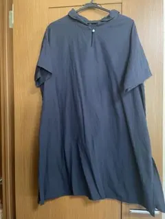 Samansa Mos2 ネイビー 半袖シャツワンピース サイズF