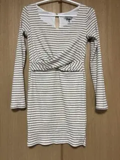 【LIP SERVICE】 タグ付き タイト リブニットワンピース ボーダー