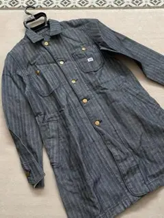 LEE デニムジャケット　ロング　羽織り　コート　ワークコート　縦ライン　縞