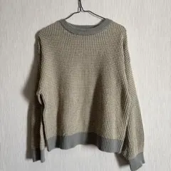 エヘカソポ　ニット　イエロー×くすみブルーのサムネイル