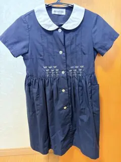 ARTLETTE 襟付き半袖ワンピース 120 ネイビー