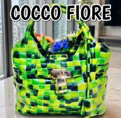 南京錠つき✨COCCO FIORE✨コッコフィオーレ✨トートバッグ✨グリーン 