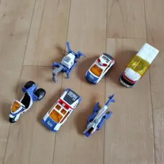 ミニカー 6台セット 青・白・オレンジ