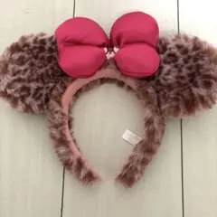 希少レア ディズニー ミニー ピンク ヒョウ柄 カチューシャ 廃盤 新品