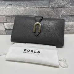 FURLA SOFIA GRAINY コンチネンタル　ダークグレー レザー