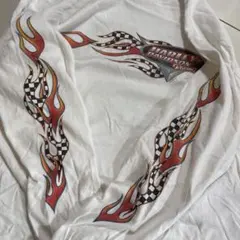 90's ハーレーダビッドソン チェッカーフラッグ ファイヤーフレイム ロンtのサムネイル