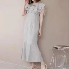 archives アルシーヴ タックケープ付ノースリチェックワンピース