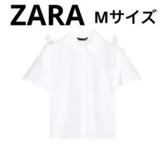 ZARA リボン付きポプリンシャツ　Mサイズ 未使用