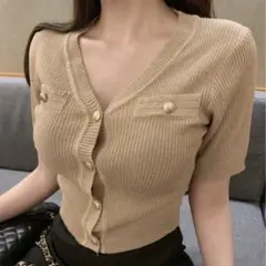 Shein ボタン付き ニットトップス