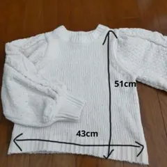 白　ニット　M