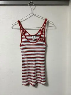 【完売品】ZARA × Kappa コラボ ボーダーキャミ　ボディースーツY2K