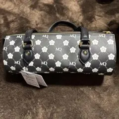 マリークワント MARY QUANT 黒 花柄 ボストンバッグ ハンドバック