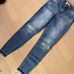 AZUL by moussyダメージ加工スキニーデニム