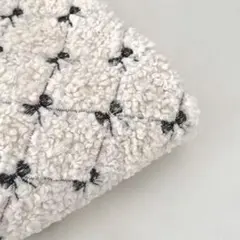 リボン刺繍　ボア生地　サイズ78×50