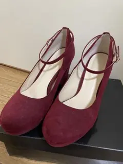 ESPE RANZA バーガンディ ストラップハイヒール 24.0cm