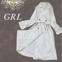【GRL】グレイス♡ベルト付き ダブル ロングコート トレンチコート　F