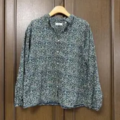 コーデュロイ花柄シャツレディース