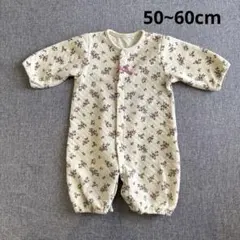花柄キルティング風ベビー2wayオール 50~60cm