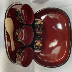 漆器の菓子器セット　五人揃
