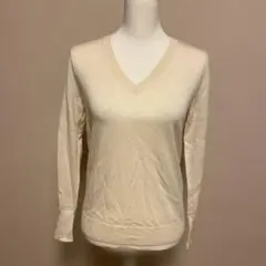 UNIQLO ウール100％ Vネックニット M ベージュ