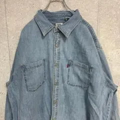 리바이스 90s~00s 데님 긴팔 셔츠 빅 사이즈 라이트 블루 2XL