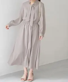 ロペピクニック　ボウタイツイルワンピース