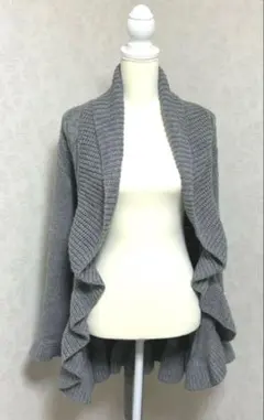 ✨C.D.S BASIC リボン付き キラキラ オープンカーディガン Lサイズのサムネイル