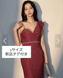 ワインレッド フリル タイトドレス Sサイズ Jewels 赤 ジュエルズ