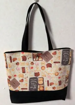 トートバック（ハンドメイド）クッキー×ねこ柄※肩がけタイプ※ラスト1点のみ