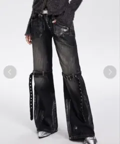 DIAVEL Y2K デザインストレートデニムパンツ 裾上げ済み