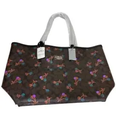 yo26 新品 COACH コーチ チェリー柄 トートバッグ PVC 保存袋付