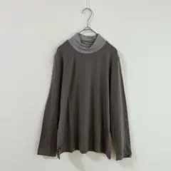 3832【Argentata】長袖カットソー　ストレッチ　ベージュ系　秋冬