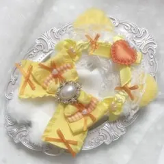 ぬい服　着ぐるみ　10〜12cm用　イエロー　オレンジ　ねこ　チェーンフック付き