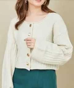31 Sons de mode✨可愛い✨ショート丈カーディガン オフホワイト