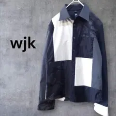 wjk クレイジーパターン パッチワーク ストレッチシャツ カモフラ 迷彩 S