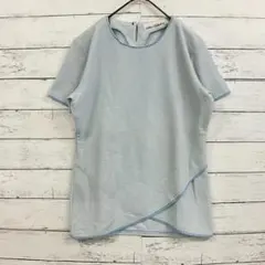 PICONE チュニック 半袖 ブラウス 刺繍 サックスブルー 水色 38 M 
