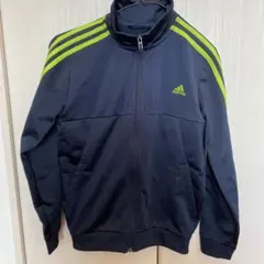 adidas ジャージ 黒/緑 3本ライン150㎝