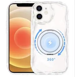 iPhone 12 ケース クリア リング 360°回転スタンド 耐衝撃 透明
