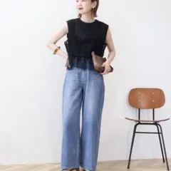 tシャツ SETチュールキャミ+ノースリーブカットプルオーバー