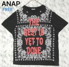 アナップ ペイズリー柄 半袖Tシャツ ビッグロゴ（F）ユニセックス風 綿ポリ混のサムネイル