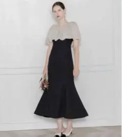 【LEJA】2WAYオフショルダーパフスリーブバリエマーメイドワンピース