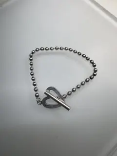 GUCCI ハート型留め具 ボールチェーンブレスレット・中古品