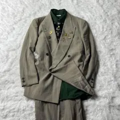 メンズ　ヴィンテージ　ダブル　セットアップ　スーツ　シャツ　ネクタイ　3点セット