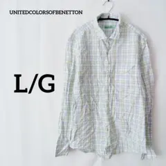 UNITEDCOLORSOFBENETTON【L/G】チェック柄長袖シャツ