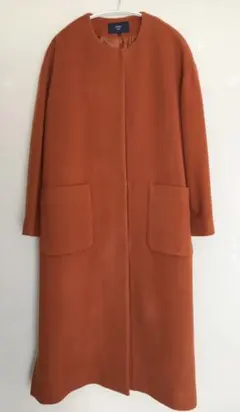 ships シップス　ノーカラーロングコート