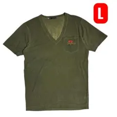 Dsquared2　胸ポケット　Tシャツ　Ｖネック　カーキ　Lのサムネイル