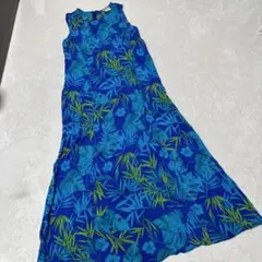 サラビースタジオ ボタニカル柄 マキシワンピース レーヨン100% L相当