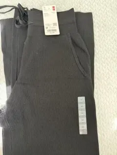 ユニクロ ウォッシャブルリブニットパンツ 블랙