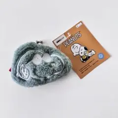 スヌーピー　ピーナッツ　グリーン　もふもふ　コインケース　ポーチ　がま口