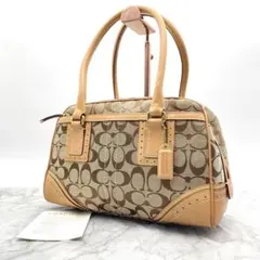 コーチ　トートバッグ　ミニボストン　シグネチャー　レザー　10532